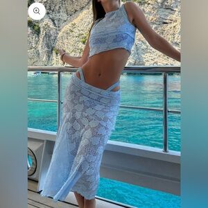 Strawberry Milk Mob Bluebell Matching Set Lace Coverup